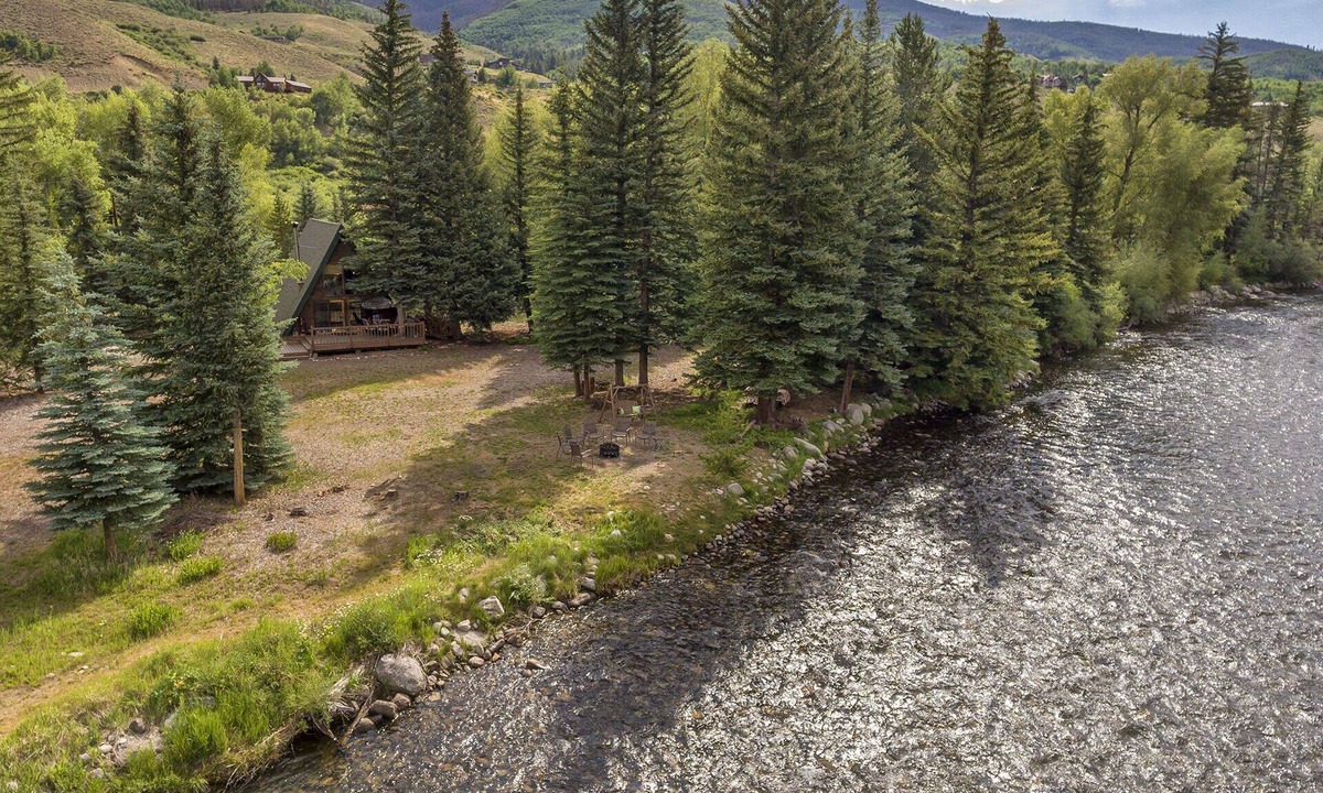 South Forty Cabin | A-Frame Cabin On The Blue River, Big Deck, Fishing, Easy Drive to Town