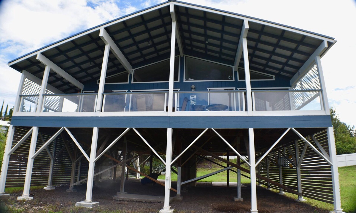Ocean View House | Big Private Mt. Home Minutes to Volcanos National Park Myra's Blue Hawaii House