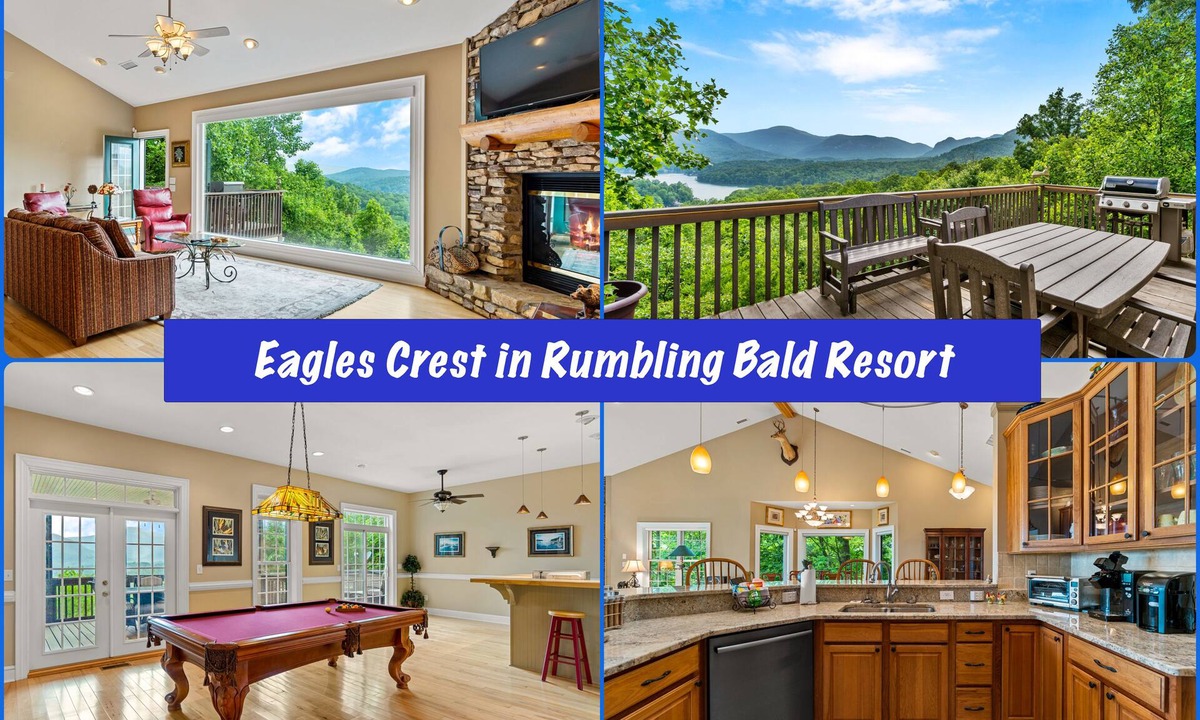 Lake Lure House | Eagles Crest Big Views 4bed/3.5bath sleeps 8 hot tub resort access