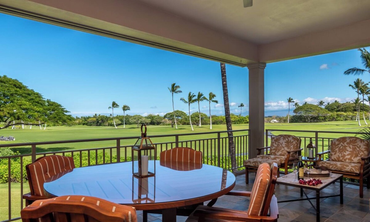 Kaupulehu Condo | Fairway Villa 120A: Charming w/Shared Pool, AC, 2 Golf Carts & Lanai Ocean Views