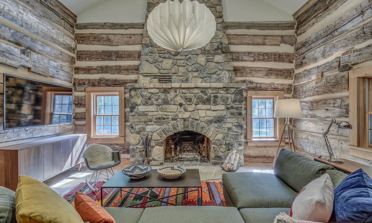 Egg Harbor Cabin | Hand Hewn Log Cabin Newly Renovated, rustic-modern design