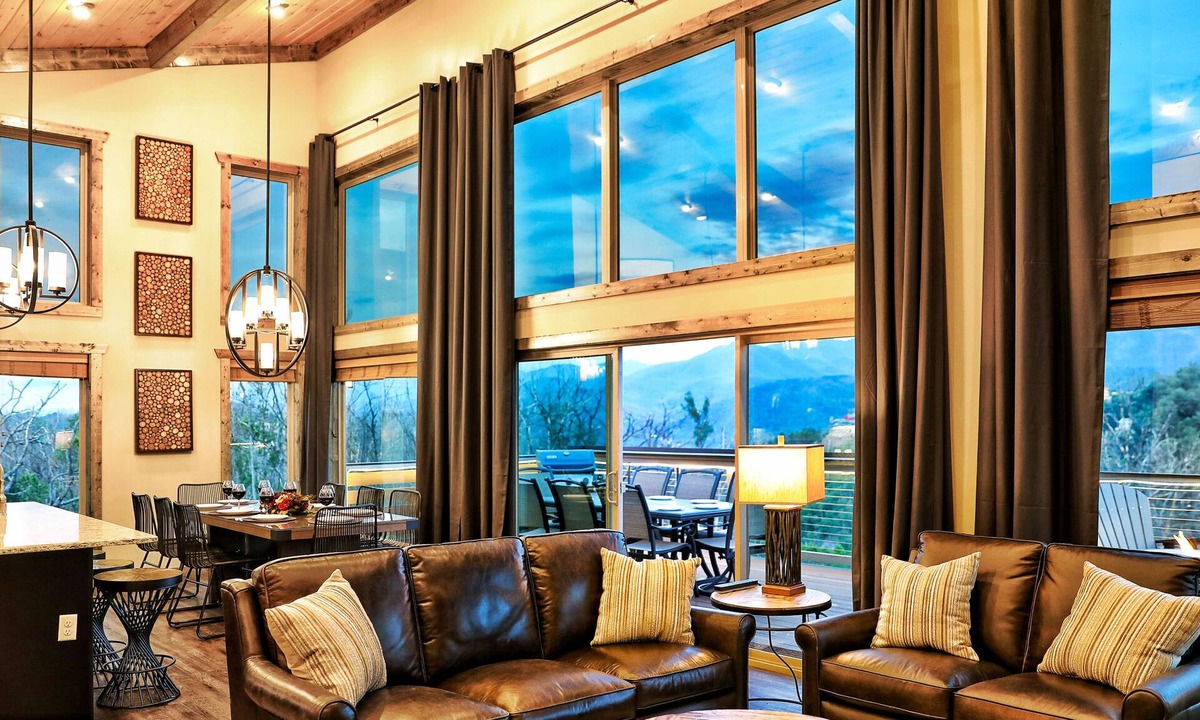 Chalet Village North Cabin | MARVELOUS Contemporary Luxury Cabin! VIEWS! Theater! Gaming! Fire Pits! Hot Tub!