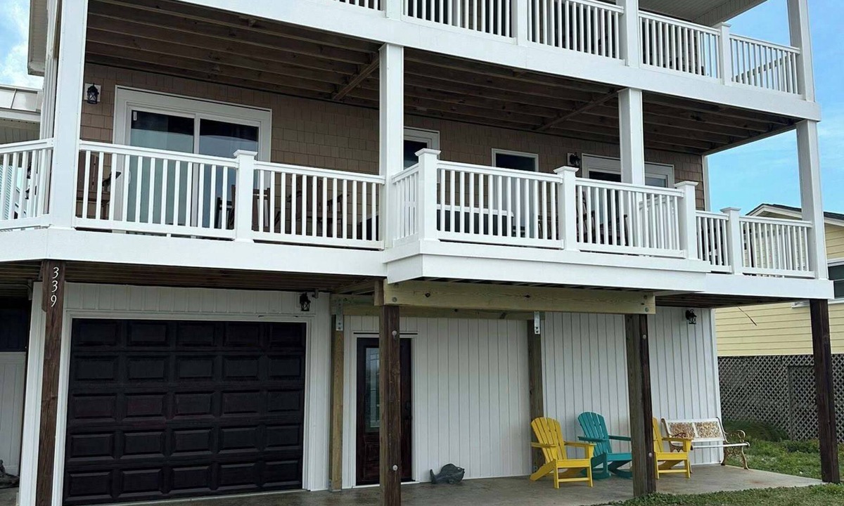 North Topsail Beach House | Ocean Front Home, 2 covered decks, hot tub, elevator, game-room.