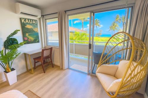 Wailua House | Ocean view AC, pool hot tub coconut marketplace