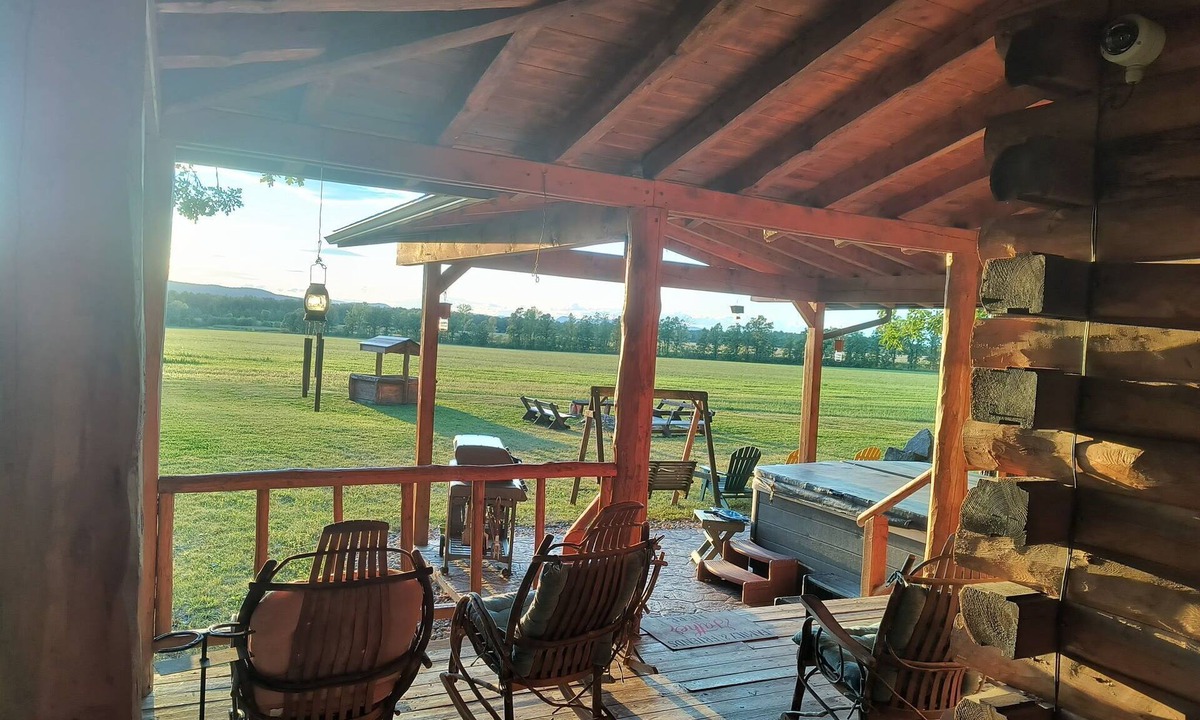 North Ferrisburgh Cabin | Private log cabin with hot tub and mountain views on 14 acres, pet friendly!