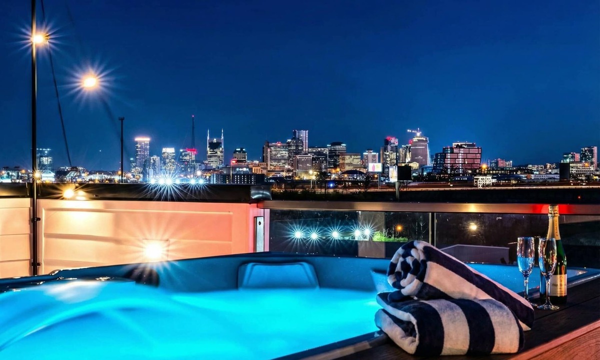 Katie Hill Neighborhood House | Summer rooftop decks, hot tub, speakeasy lounge near Nissan Stadium