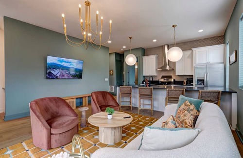 Katie Hill Neighborhood House | 2 Homes, 12 beds - Perfect for Bachelor + Bachelorette Trips | Sauna, Hot Tub, City Views