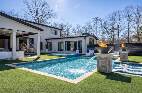 North Buckhead House | Buckhead Luxury Mansion, Heated Pool, Dual Fire Features, 5 Bedrooms