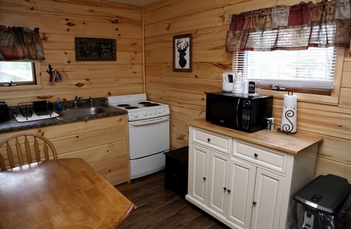 Schroon Lake Cabin | Charming Camping Cabin Rental with Kitchen near Lake George, New York