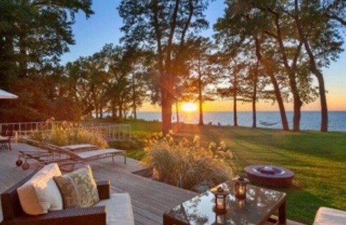 Lake Michigan Beach House | Lakefront Home with Semi-Private Beach & Sunset Views; Hot tub & Pool