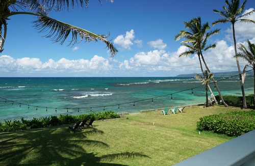 Mokuleia House | Oceanfront Family Escape w/A/C, Large Yard and Sunset Deck