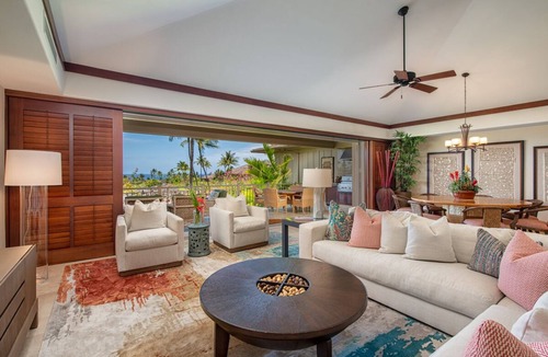 Kaupulehu House | Panoramic Ocean and Golf Course Views ! Luxury Townhouse at Hualalai Resort- includes 2 Golf Carts