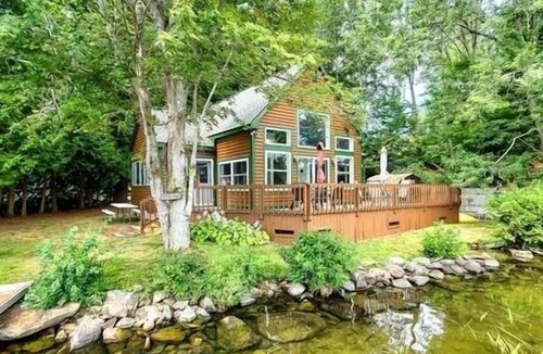 Winthrop Ski Chalet | Private waterfront with stunning views, wrap around deck, and a dock for boating