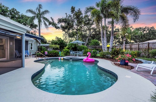 Palma Sola House | Resort-Style Pool & Spillover Spa Game Room Giant Chess Mini Golf AMI IMG