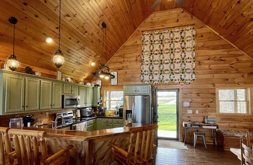 Fountain Run Cabin | Secluded lakeside cabin, with a salt water pool & hot tub, on 25 acres!
