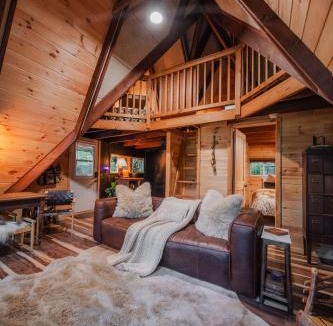Rockbridge House | Waterfront A Frame with Dock Canoe Kayaks Family