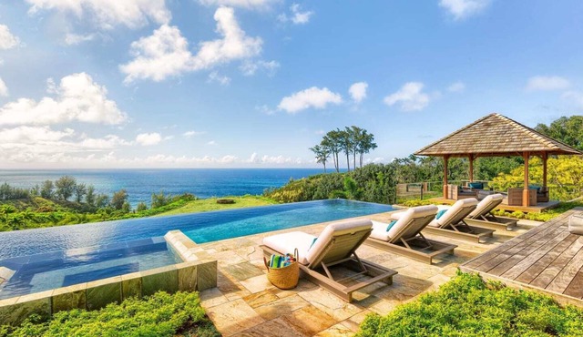 Beauty and modernity meet in this standout oceanfront home perched above Secret Beach.