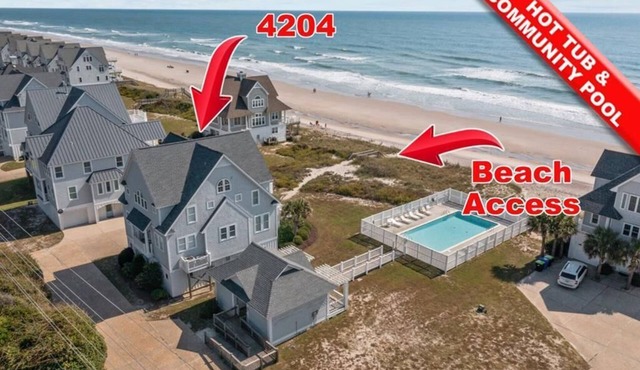 Island Drive 4204 - 4BR 4.5BA Oceanfront House on North Topsail Beach
