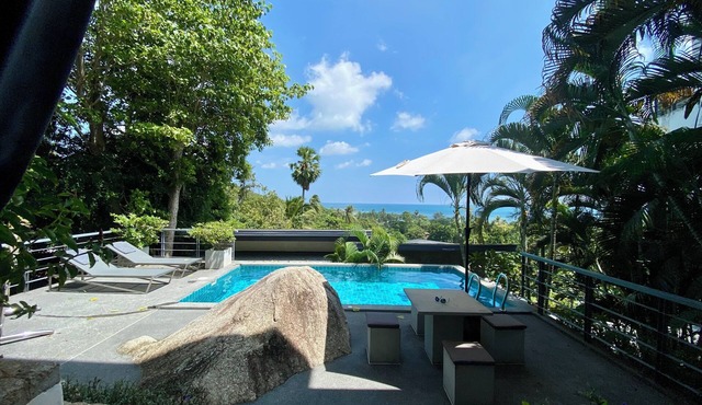 Ko Samui Sea View Pool villa Paris, with car, just 400m to the Beach