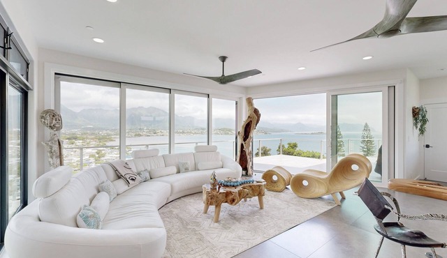 Luxurious modern home with multiple lanais, private elevator & views throughout