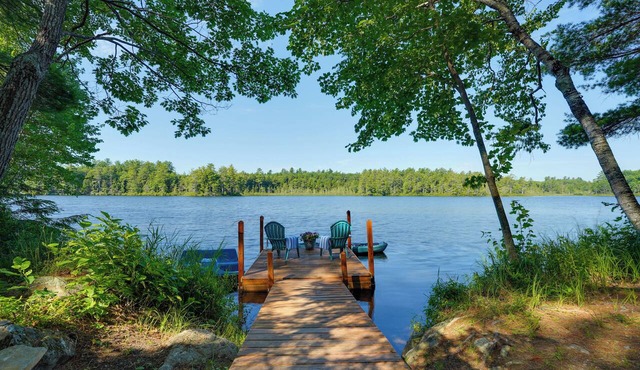 Private Dock & Deck: Tranquil Dam Pond Cottage!