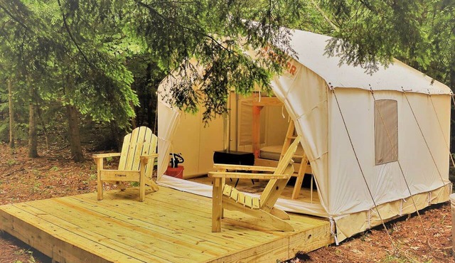 Private Riverfront Safari tent for a Glamping Experience in the Monadnock Region, New Hampshire