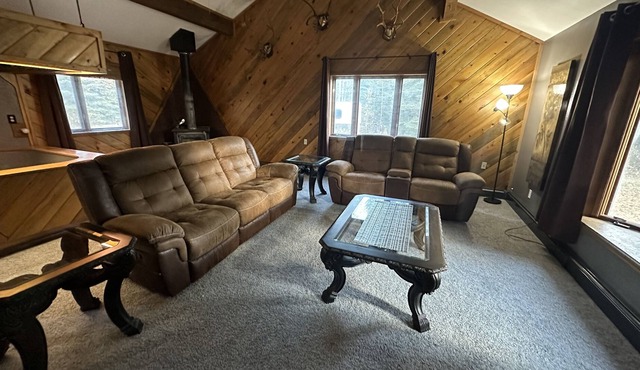 Spacious home on a private drive close to town. Warm cozy home away from home.