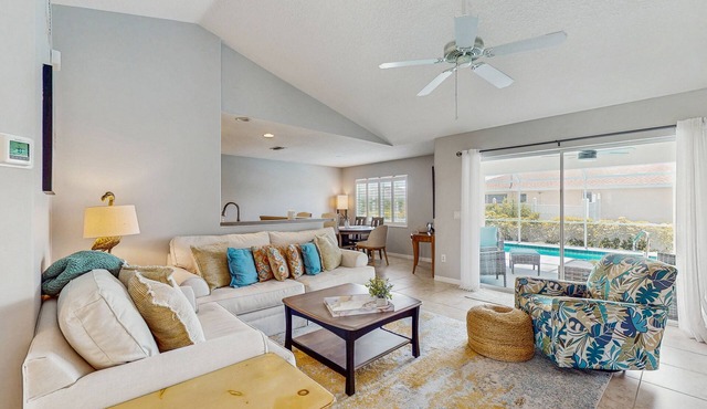 Spacious home with private saltwater heated pool, gas grill, close to the beach