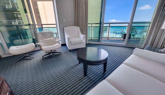 Waterfront condo with pool & hot tub