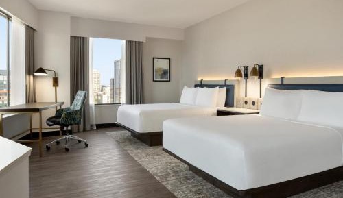 Premium Queen Room with Two Queen Beds and Space Needle View